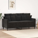 Tweezitsbank 140 cm fluweel zwart met 35% korting
