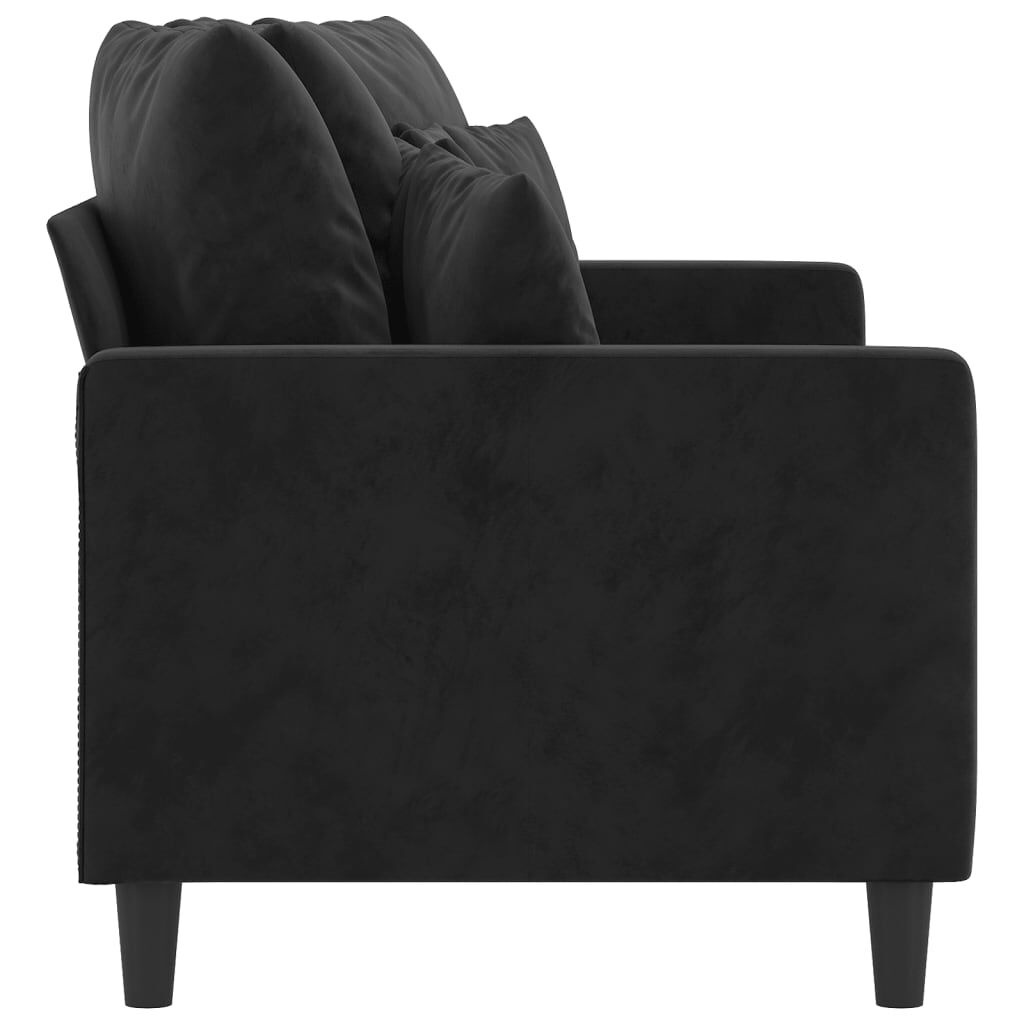 Tweezitsbank 140 cm fluweel zwart met 35% korting