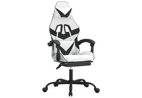 VidaXL Gamestoel Kunstleer Wit/Zwart met Voetensteun - 52% Korting!