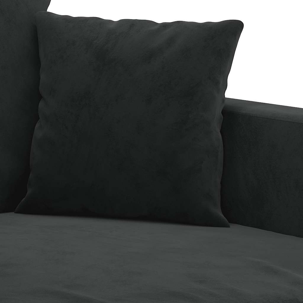 Tweezitsbank 140 cm fluweel zwart met 35% korting