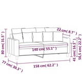 Tweezitsbank 140 cm fluweel zwart met 35% korting