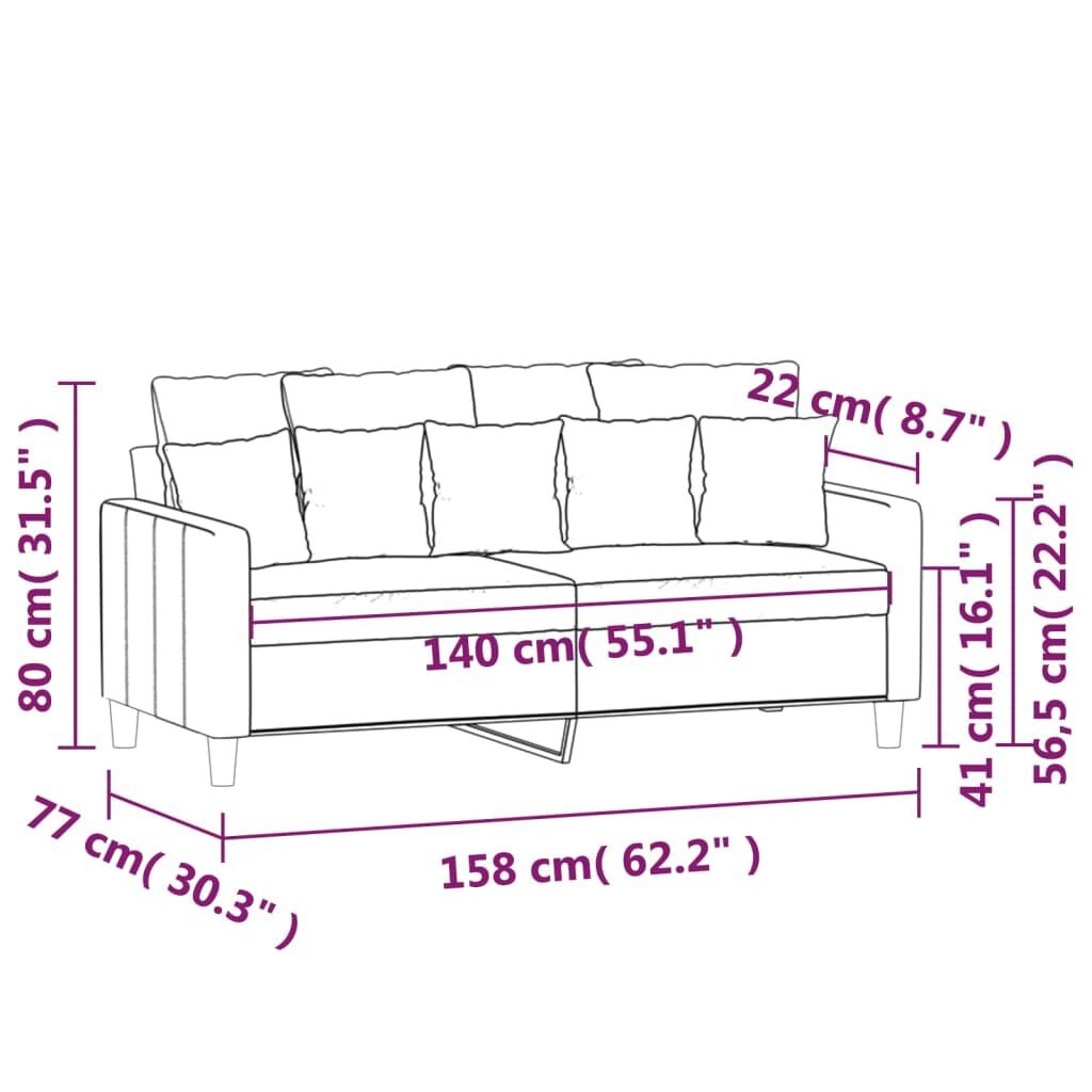 Tweezitsbank 140 cm fluweel zwart met 35% korting