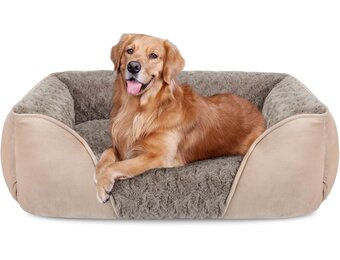JOEJOY Hondenmand voor grote honden, wasbaar, wollig, antislip, anti-angst, hondenbedden, zacht, comfortabel, hondenmand voor grote honden en katten, 89 x 63 x 23 cm