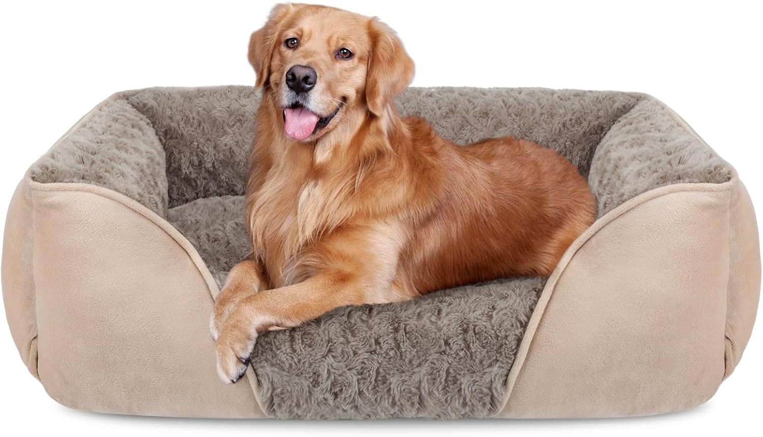 JOEJOY Hondenmand voor grote honden, wasbaar, wollig, antislip, anti-angst, hondenbedden, zacht, comfortabel, hondenmand voor grote honden en katten, 89 x 63 x 23 cm