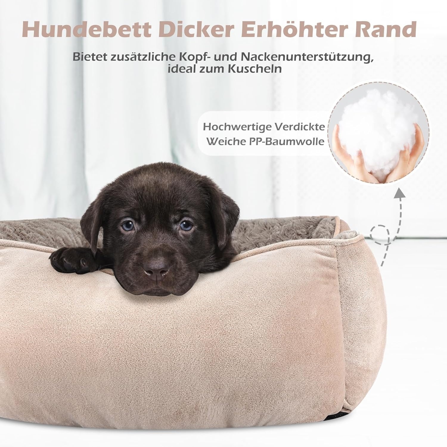 JOEJOY Hondenmand voor grote honden, wasbaar, wollig, antislip, anti-angst, hondenbedden, zacht, comfortabel, hondenmand voor grote honden en katten, 89 x 63 x 23 cm