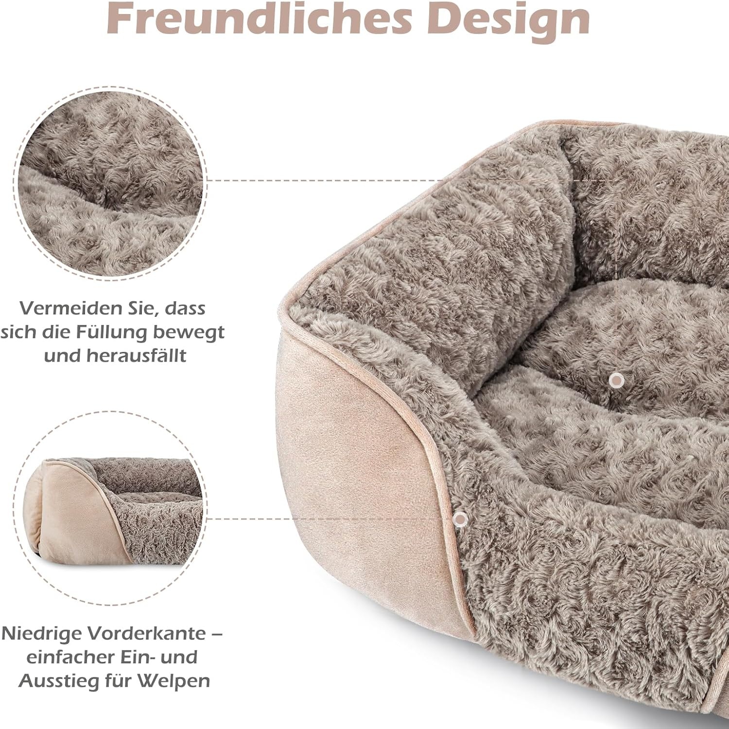 JOEJOY Hondenmand voor grote honden, wasbaar, wollig, antislip, anti-angst, hondenbedden, zacht, comfortabel, hondenmand voor grote honden en katten, 89 x 63 x 23 cm