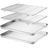 Terlulu RVS Bakplaat met Rooster, 40,5 x 30,5 x 2,5 cm, Zilver