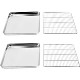 Terlulu RVS Bakplaat met Rooster, 40,5 x 30,5 x 2,5 cm, Zilver