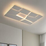 Moderne LED Plafondlamp 90x60 cm Mat Wit, Dimbaar met Afstandsbediening