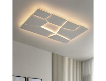 Moderne LED Plafondlamp 90x60 cm Mat Wit, Dimbaar met Afstandsbediening