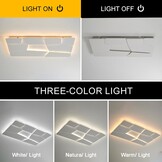 Moderne LED Plafondlamp 90x60 cm Mat Wit, Dimbaar met Afstandsbediening