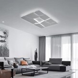 Moderne LED Plafondlamp 90x60 cm Mat Wit, Dimbaar met Afstandsbediening