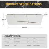 Moderne LED Plafondlamp 90x60 cm Mat Wit, Dimbaar met Afstandsbediening