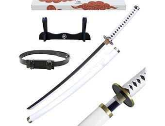 Katana One Piece Manga-zwaard + zwaardhouder hout + riem - Samurai Catana Cosplay Anime - houten zwaard voor kinderen en volwassenen - Ninja decoratief kostuum sabels