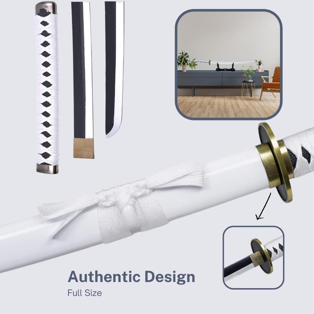 Katana One Piece Manga-zwaard + zwaardhouder hout + riem - Samurai Catana Cosplay Anime - houten zwaard voor kinderen en volwassenen - Ninja decoratief kostuum sabels