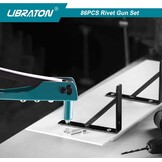 Libraton Popklinknageltangset, klinknageltangset, blindklinknageltang met 80-delige blindklinknagels en 4-delige HSS-boor, professioneel klinkgereedschap voor auto's, spoorwegen, meubels, instrument