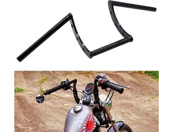 Motorfiets Stuur Z Bars 22mm 7/8" Stuur Voor Drag Custom Bobber Chopper Cruisers Softail Dyna Sportster - Zwart