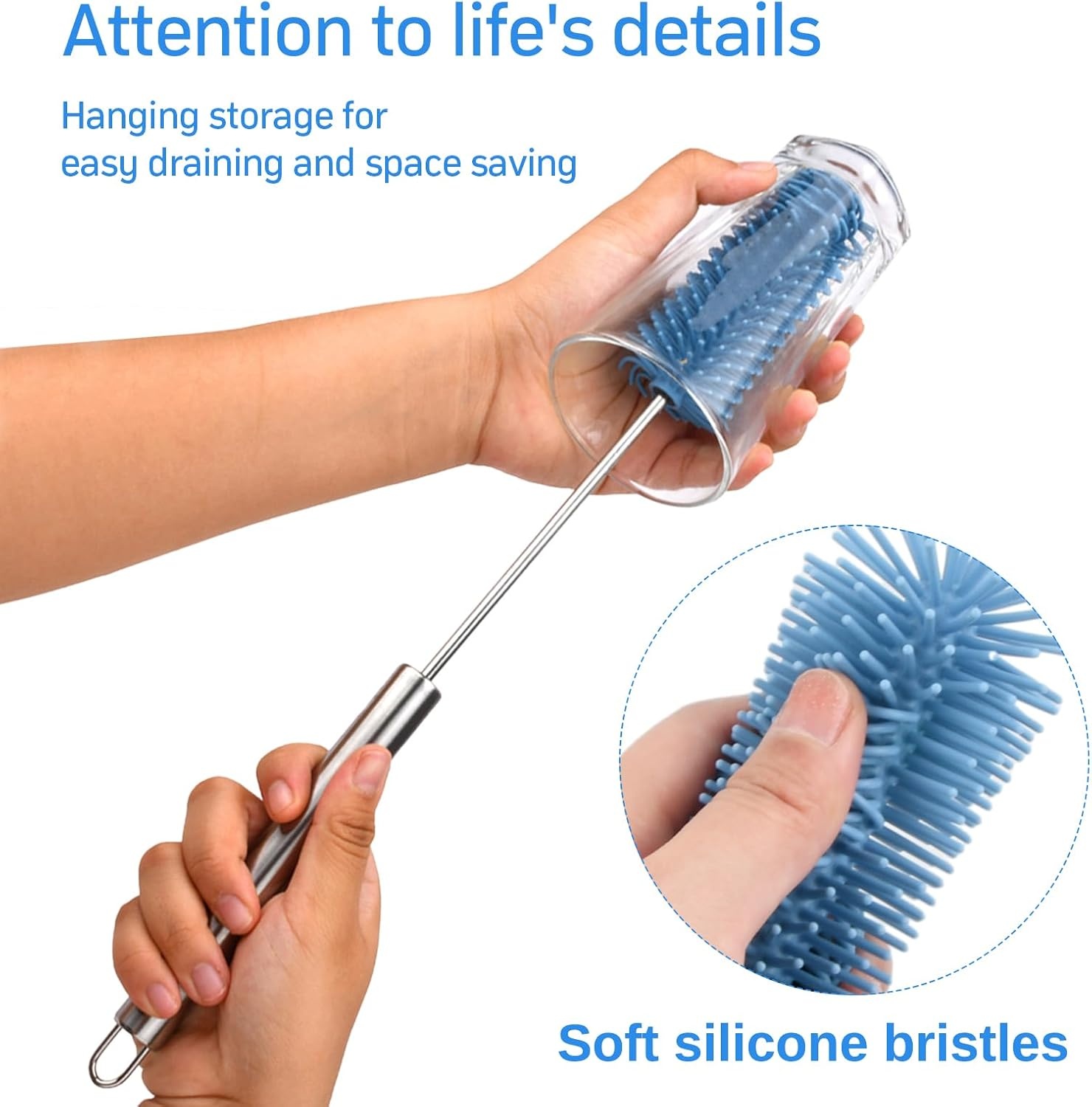 Siliconen Flessenborstel Blauw - 35% Korting