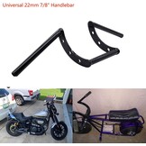 Motorfiets Stuur Z Bars 22mm 7/8" Stuur Voor Drag Custom Bobber Chopper Cruisers Softail Dyna Sportster - Zwart