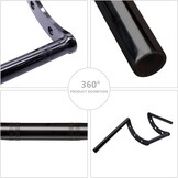 Motorfiets Stuur Z Bars 22mm 7/8" Stuur Voor Drag Custom Bobber Chopper Cruisers Softail Dyna Sportster - Zwart