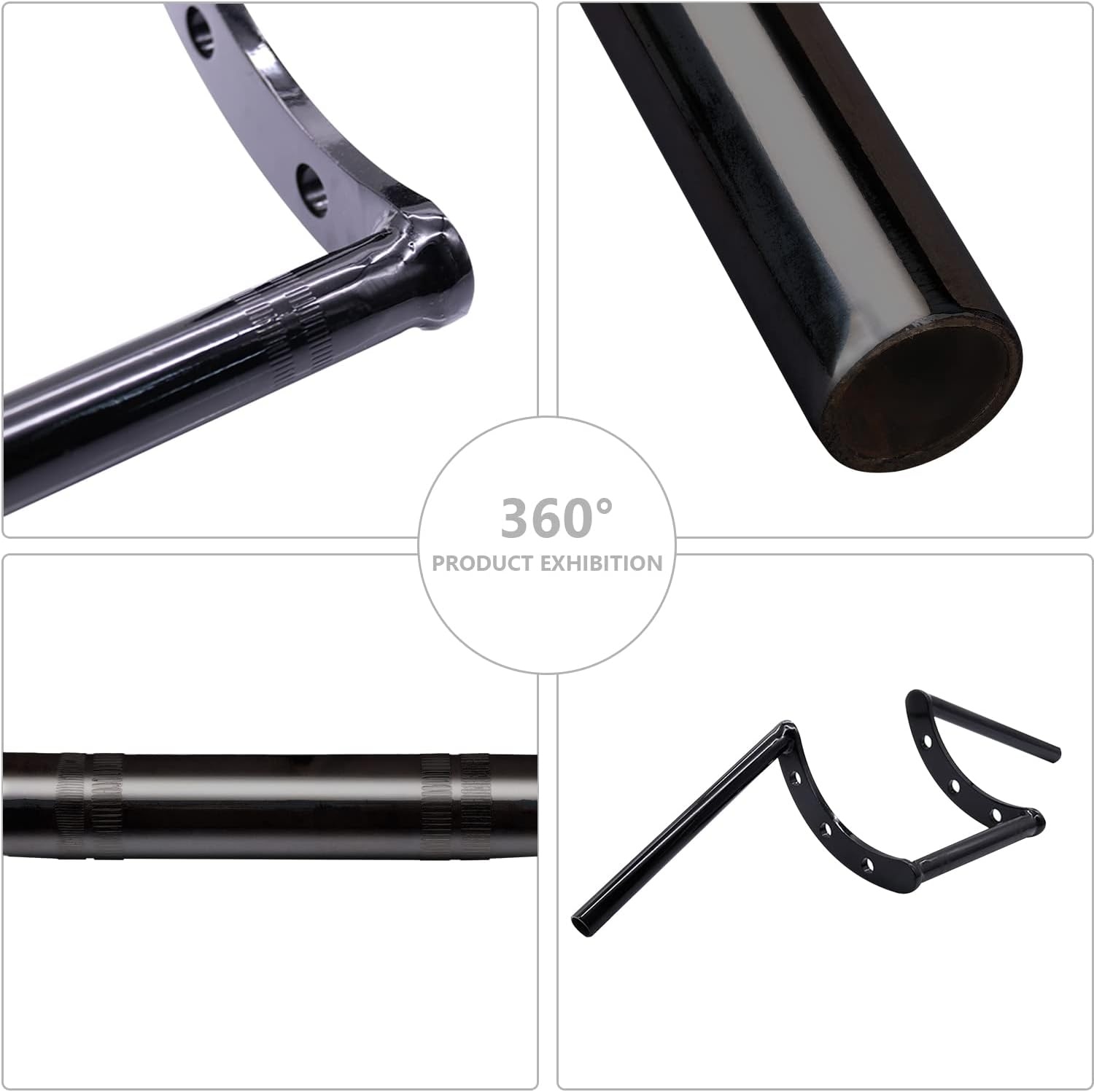 Motorfiets Stuur Z Bars 22mm 7/8" Stuur Voor Drag Custom Bobber Chopper Cruisers Softail Dyna Sportster - Zwart