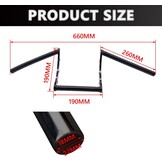 Motorfiets Stuur Z Bars 22mm 7/8" Stuur Voor Drag Custom Bobber Chopper Cruisers Softail Dyna Sportster - Zwart