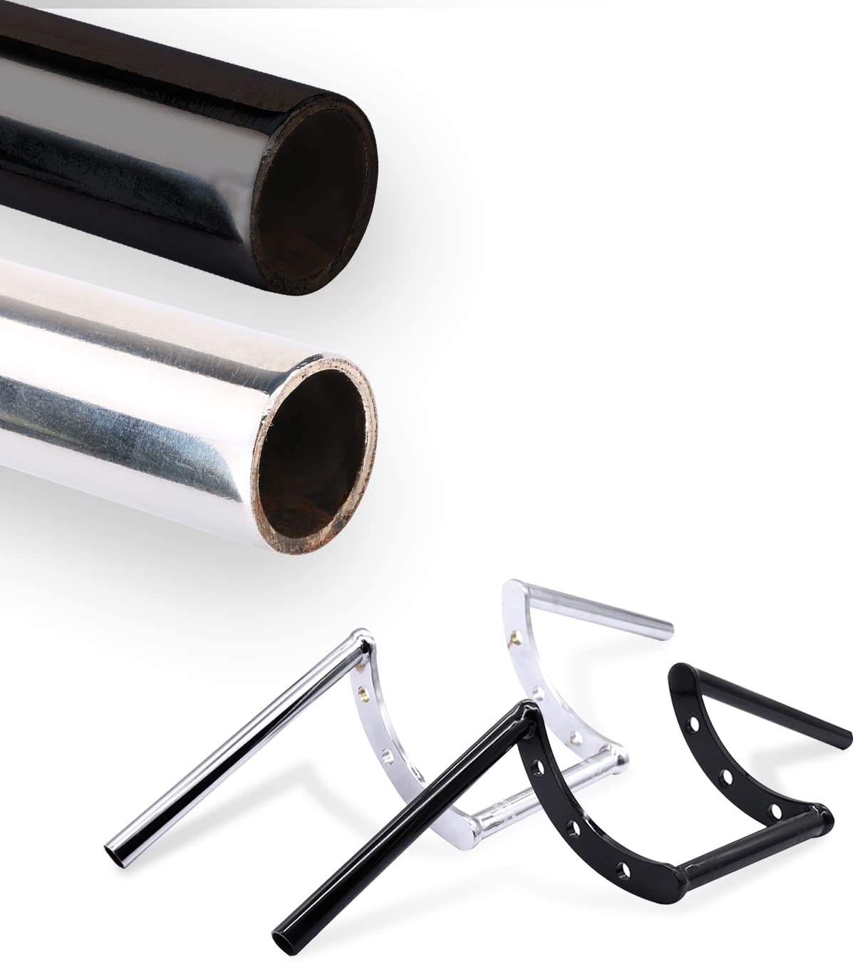 Motorfiets Stuur Z Bars 22mm 7/8" Stuur Voor Drag Custom Bobber Chopper Cruisers Softail Dyna Sportster - Zwart