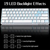 DIERYA DK61se Gaming Toetsenbord,60% Mechanisch Toetsenbord met Red Linear Switch,Ultra-compacte MiMi 61 Toetsen, Anti-Ghosting,Type C-Datakabel, Amerikaanse Lay-Out voor pc,Windows
