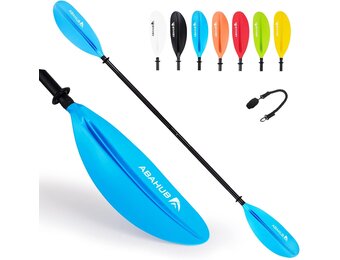Abahub Kajakpeddel, 230 cm, Aluminiumlegering Schacht, Blauw