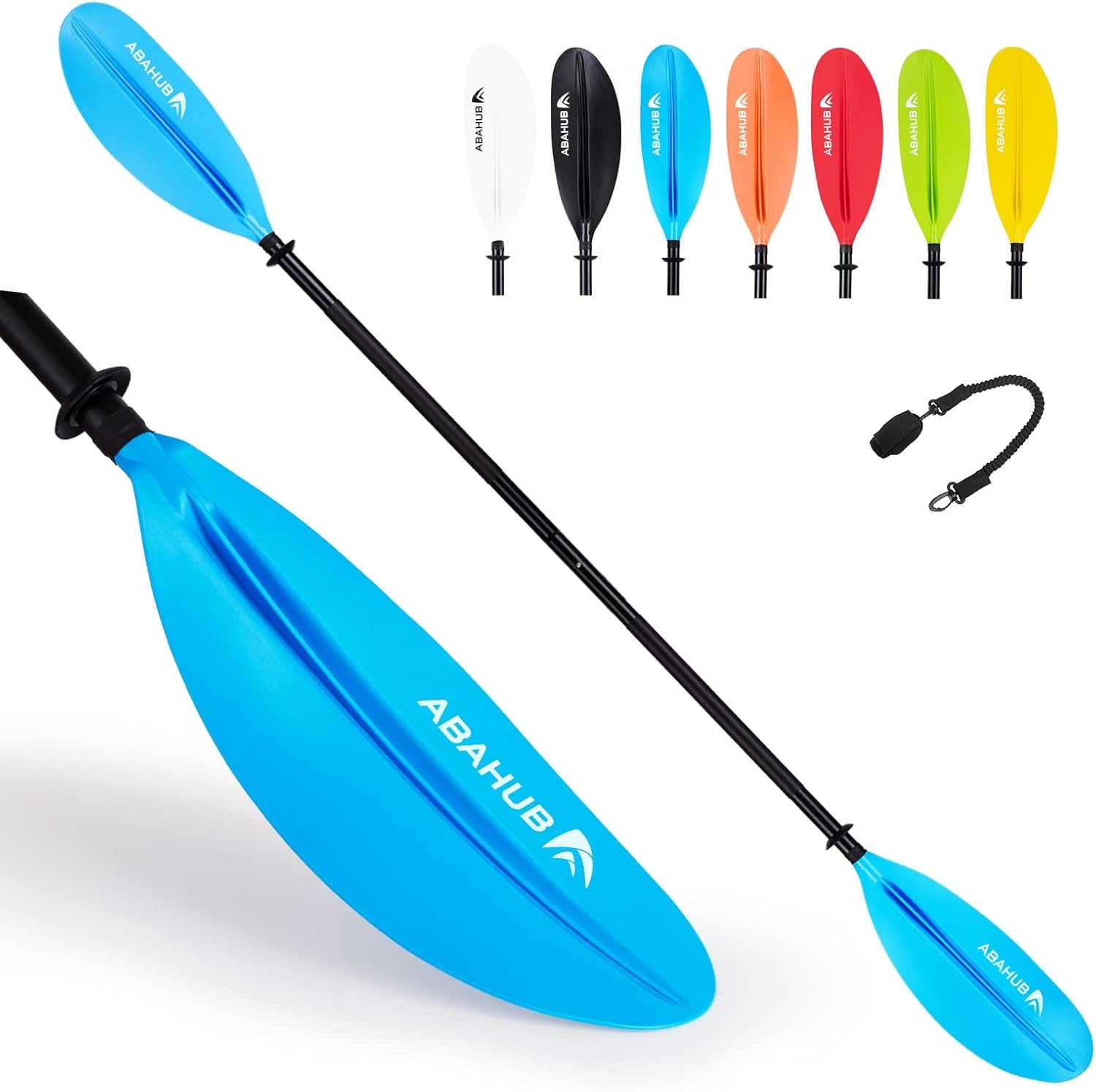 Abahub Kajakpeddel, 230 cm, Aluminiumlegering Schacht, Blauw