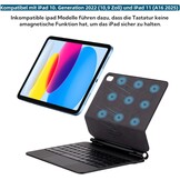 Magic Keyboard Hoes met Trackpad voor iPad 10e Generatie (2022) & 11e Generatie (2025) - Zwart, QWERTZ Layout, Verlicht