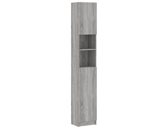 vidaXL Badkamerkast 32x25,5x190 cm bewerkt hout grijs sonoma eiken