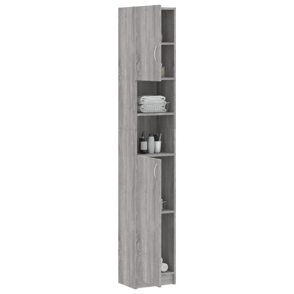 vidaXL Badkamerkast 32x25,5x190 cm bewerkt hout grijs sonoma eiken