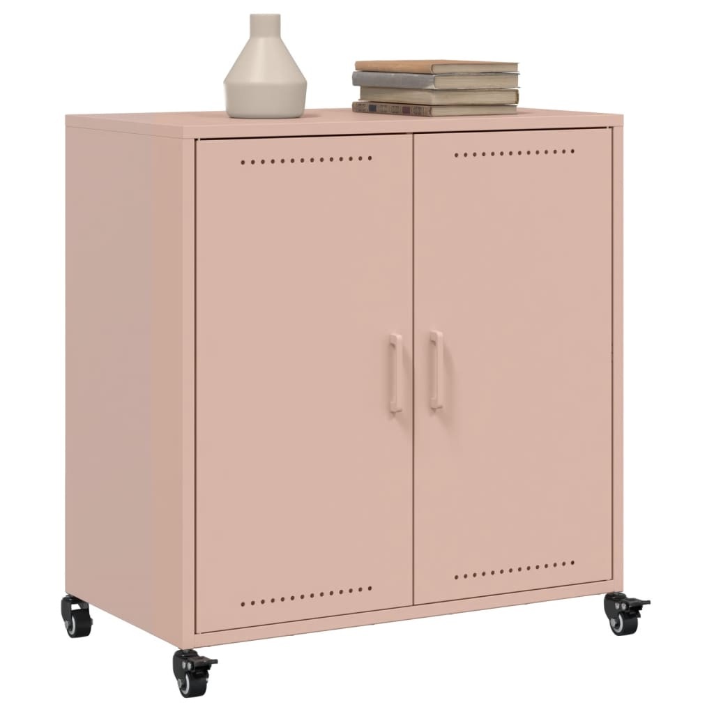 vidaXL Dressoir 68,5x39x72 cm staal roze