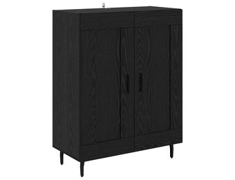 vidaXL Dressoir Zwart Eiken 69,5 x 34 x 90 cm Gemonteerd hout en ijzer