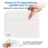 HOU iPad 10e generatie toetsenbord met trackpad, 7 kleuren achtergrondverlichting, AZERTY, wit
