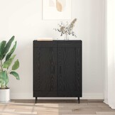 vidaXL Dressoir Zwart Eiken 69,5 x 34 x 90 cm Gemonteerd hout en ijzer