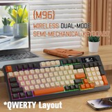 M96 Gaming Toetsenbord Draadloos 2.4G/Bluetooth 5.0 Grijs