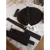 vidaXL Salontafel Ø 52,5x45 cm massief grenenhout zwart