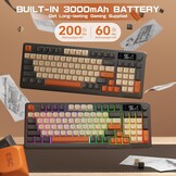 M96 Gaming Toetsenbord Draadloos 2.4G/Bluetooth 5.0 Grijs