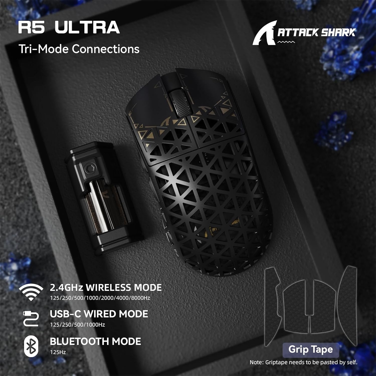 Ultralichte Gamingmuis Koolstofvezel 42000 DPI 8000Hz - 36% Korting