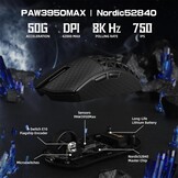 Ultralichte Gamingmuis Koolstofvezel 42000 DPI 8000Hz - 36% Korting