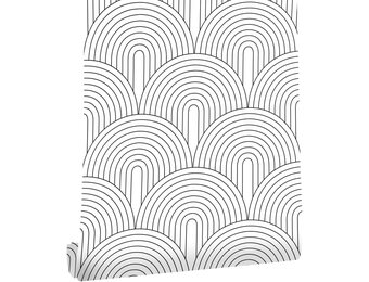 myforHD Zelfklevend behang, minimalistisch, modern, met geometrisch strepenpatroon, voor badkamer, woonkamer, keuken en slaapkamer