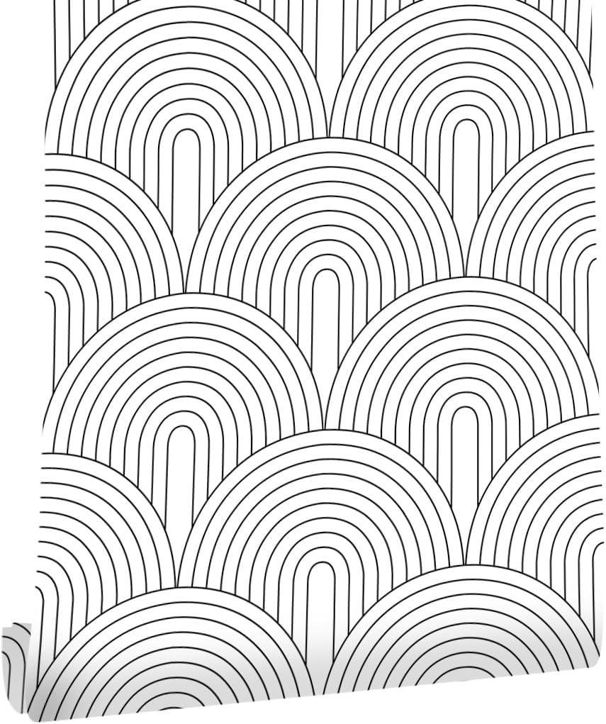 myforHD Zelfklevend behang, minimalistisch, modern, met geometrisch strepenpatroon, voor badkamer, woonkamer, keuken en slaapkamer