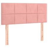 vidaXL Hoofdbord 100x5x78/88 cm fluweel roze