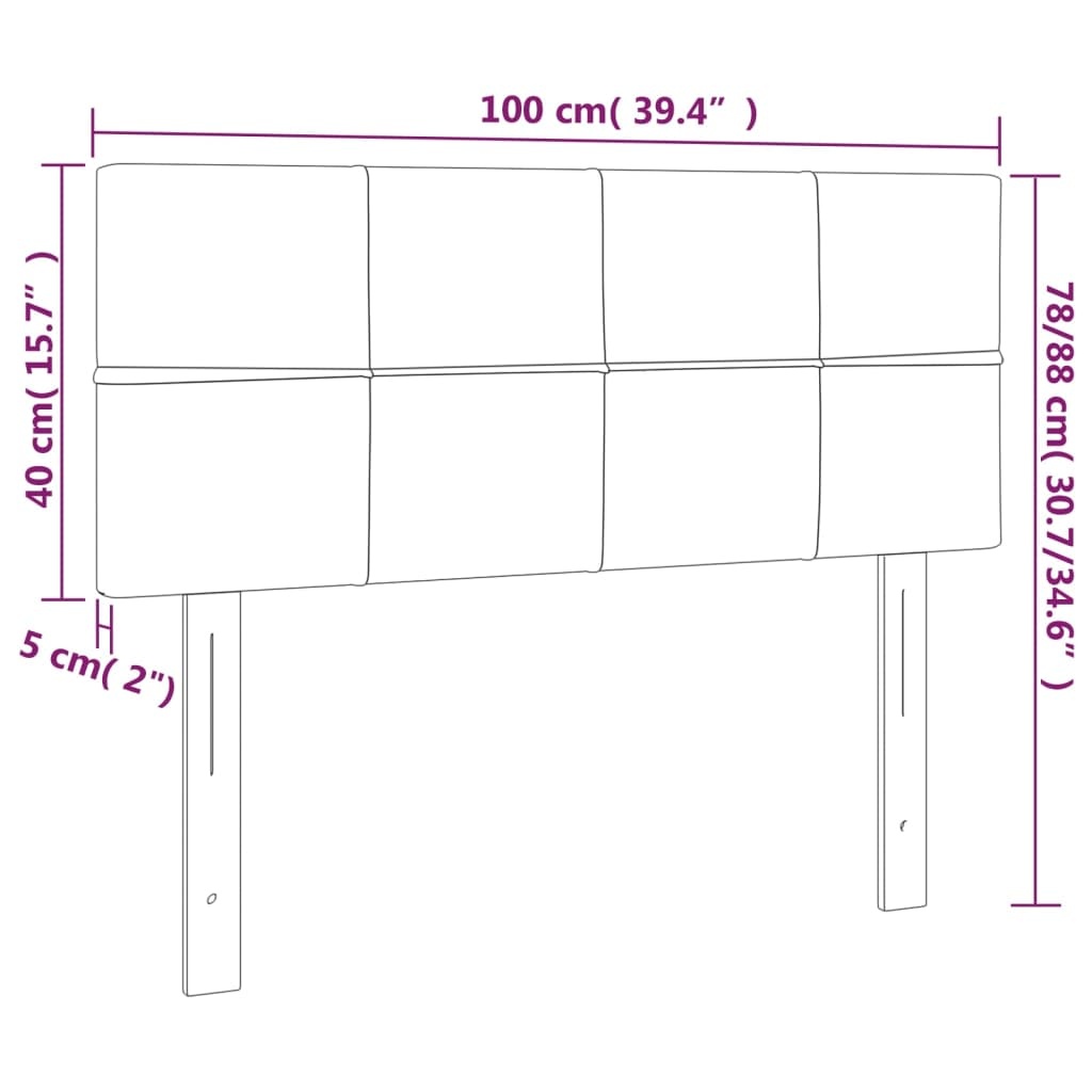 vidaXL Hoofdbord 100x5x78/88 cm fluweel roze