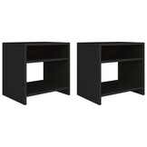 vidaXL Nachtkastjes 2 st 40x30x40 cm bewerkt hout zwart
