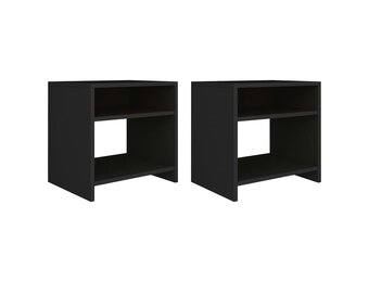 vidaXL Nachtkastjes 2 st 40x30x40 cm bewerkt hout zwart
