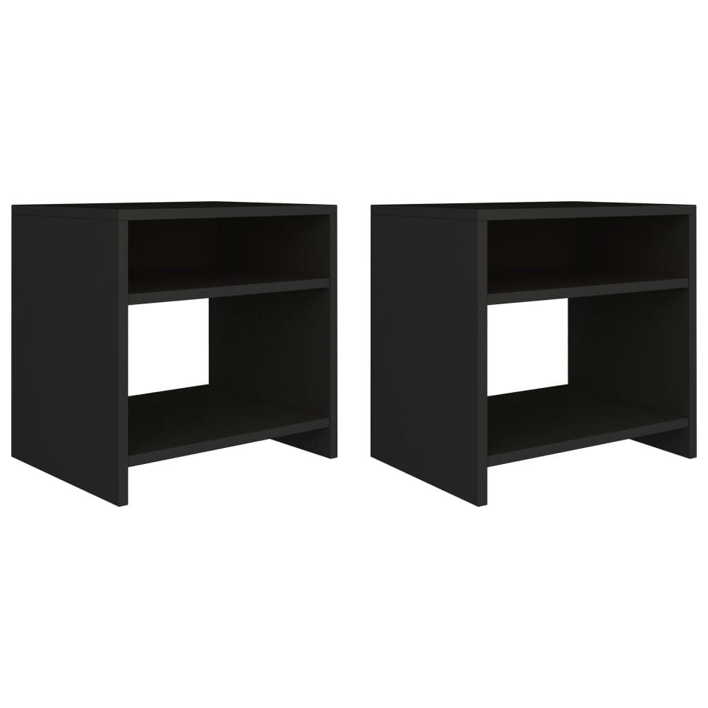 vidaXL Nachtkastjes 2 st 40x30x40 cm bewerkt hout zwart