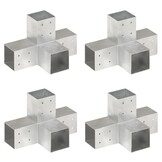 4x X-vormige paalverbindingen, 81mm, gegalvaniseerd metaal - 51% Korting!